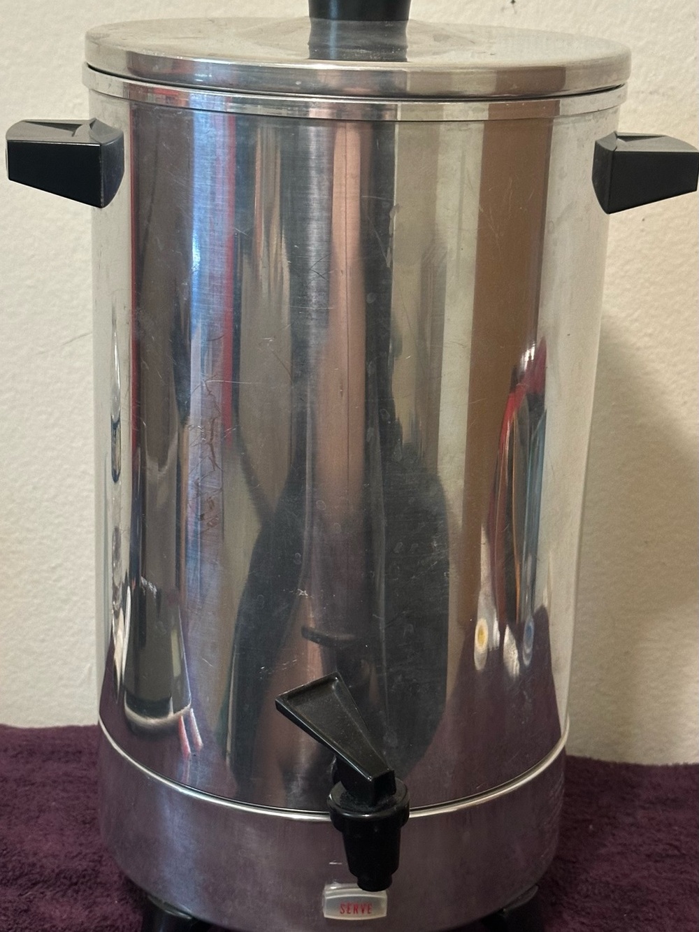 Vintage West Bend 30 Cup Stainless Steel Coffee Urn / Percolator in mid-century